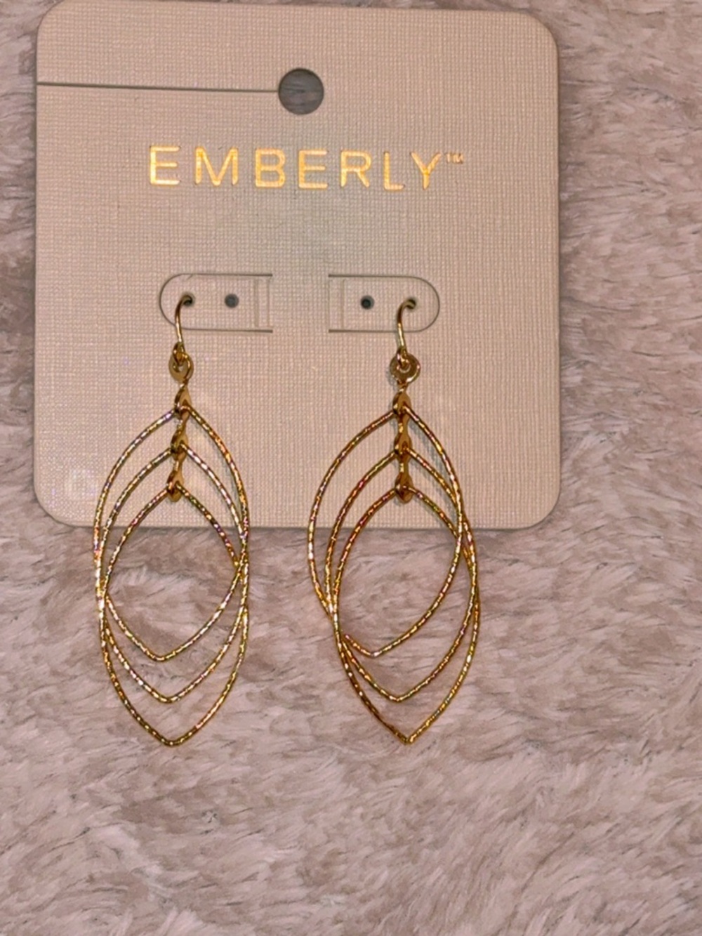 Emberly Gold Multi-Layer Teardrop Dangle Earrings